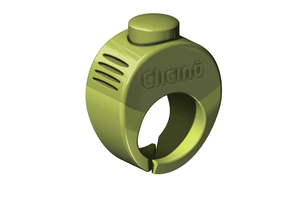 clicino clicker ring lime green